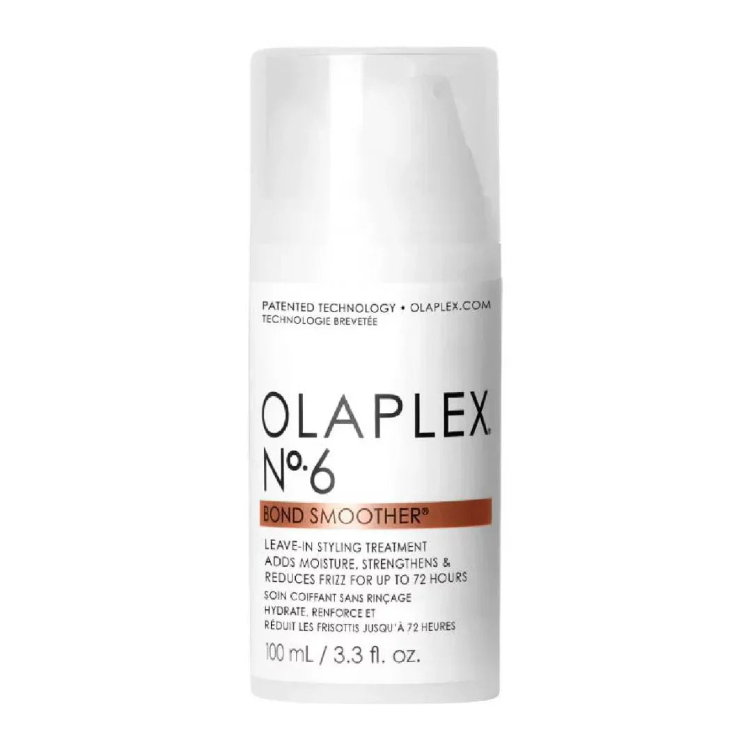 Olaplex No. 6 Bond Smoother leave-in styling treatment bottle for hair repair and frizz control